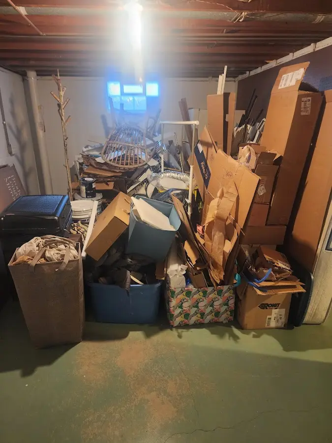 Roll-off dumpster container at job site for Cleanout Dumpster Rental in Livingston